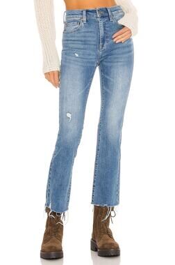 Pistola Distressed Blue Lennon High Rise Cropped Boot Denim Jeans Size 26